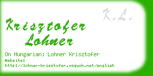 krisztofer lohner business card